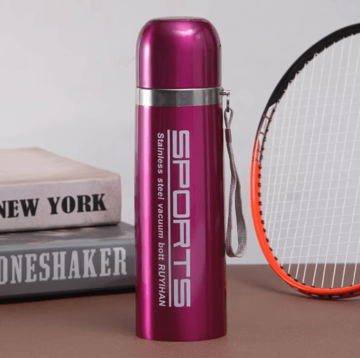 Little Sips Purple Stainless Steel Sports Water Bottle | Kids & Adults